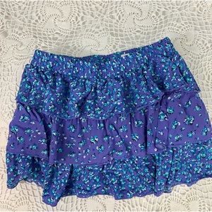 Justice Purple with Blue and White Flowers Skort